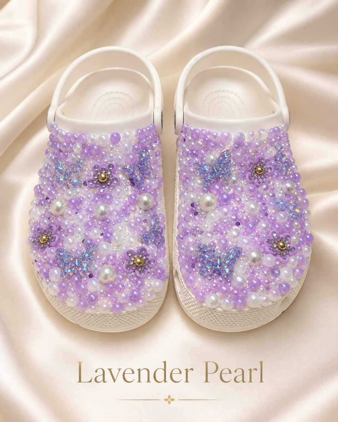 Lavender Pearl Bubble Crocs