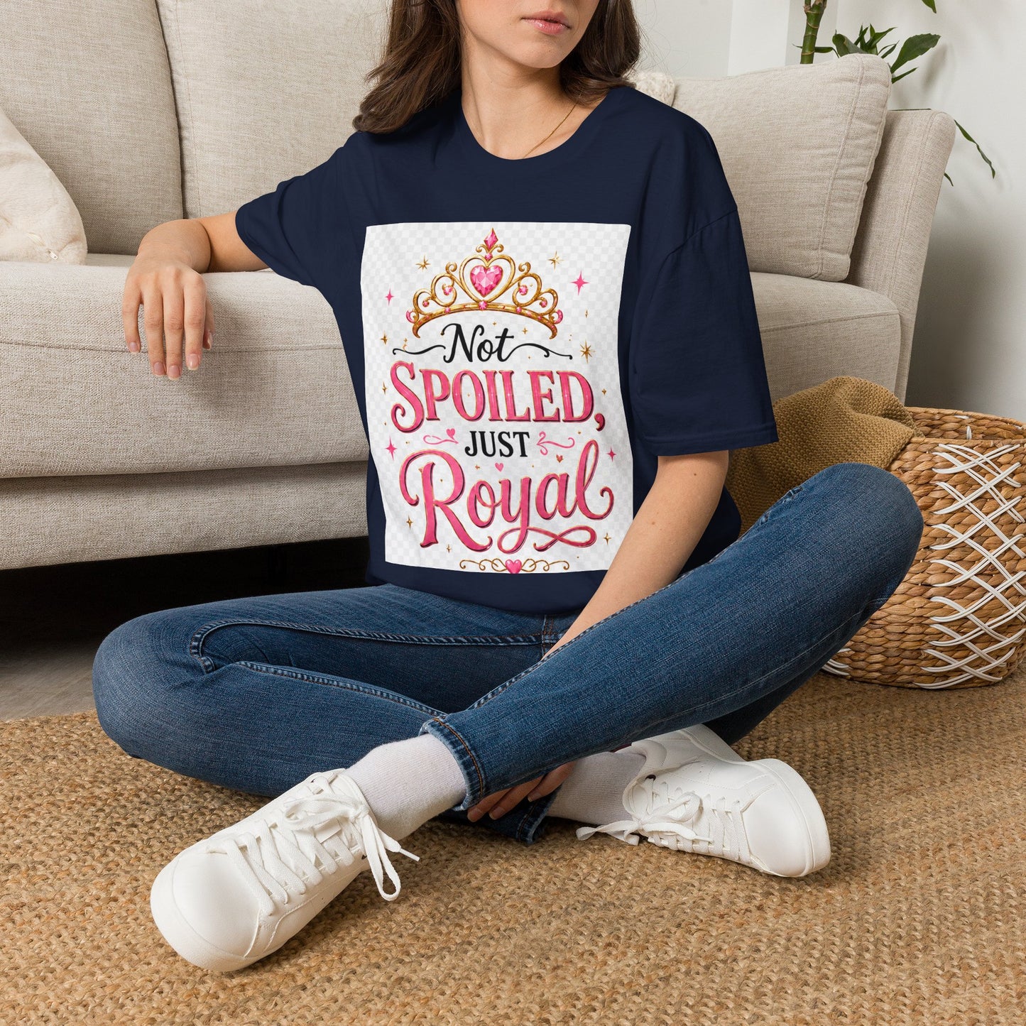 Not Spoiled Just Royal T-Shirt — Cute Princess Tiara Tee for Girls & Women