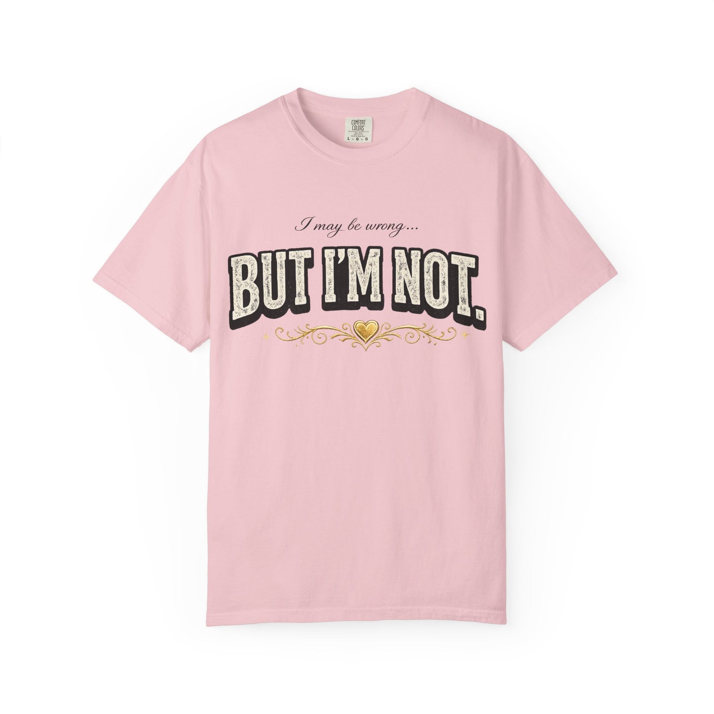 I might be wrong. Graphic T‑Shirt — Vintage Script Heart Tee
