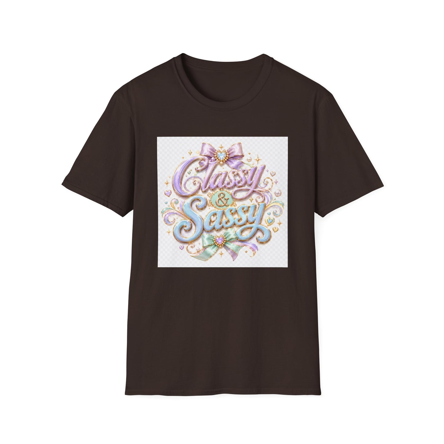 Classy & Sassy Graphic T-Shirt — Pastel Bow Feminine Tee