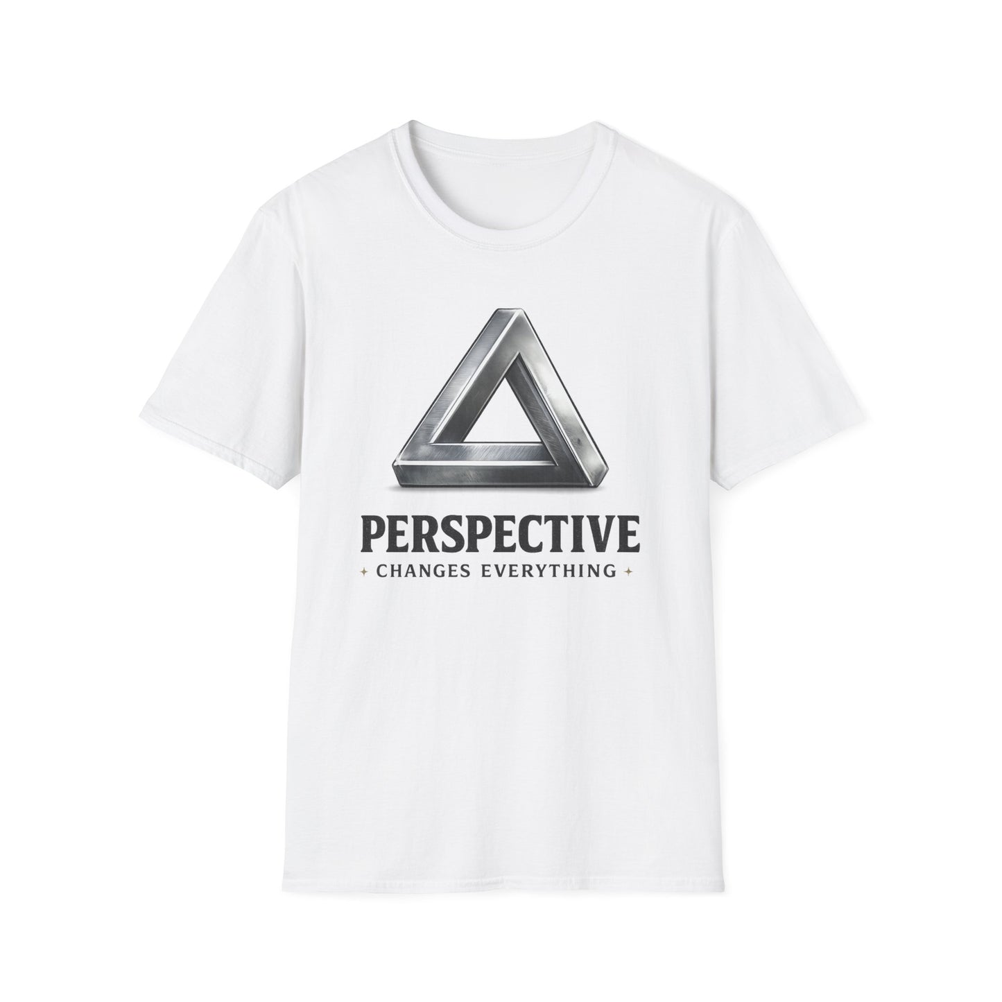 Perspective T-Shirt — Optical Illusion Penrose Triangle Graphic Tee