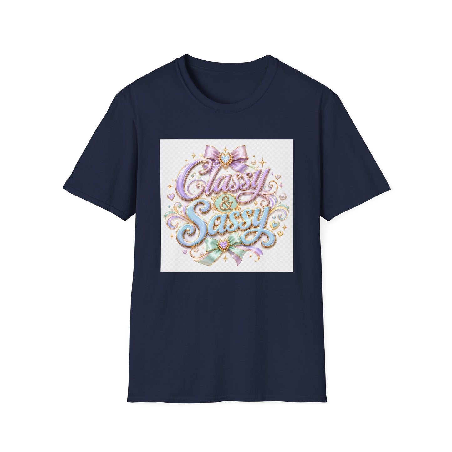 Classy & Sassy Graphic T-Shirt — Pastel Bow Feminine Tee