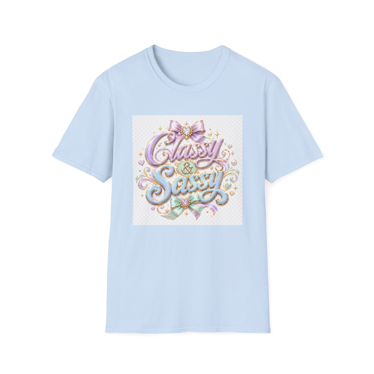 Classy & Sassy Graphic T-Shirt — Pastel Bow Feminine Tee