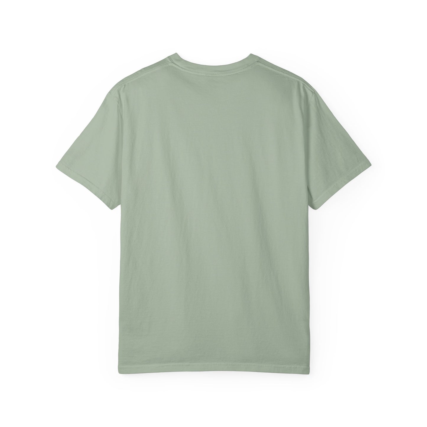 T-Shirt — 'Perspective' Graphic Tee (Figures Over Stacks, Scenic Window)