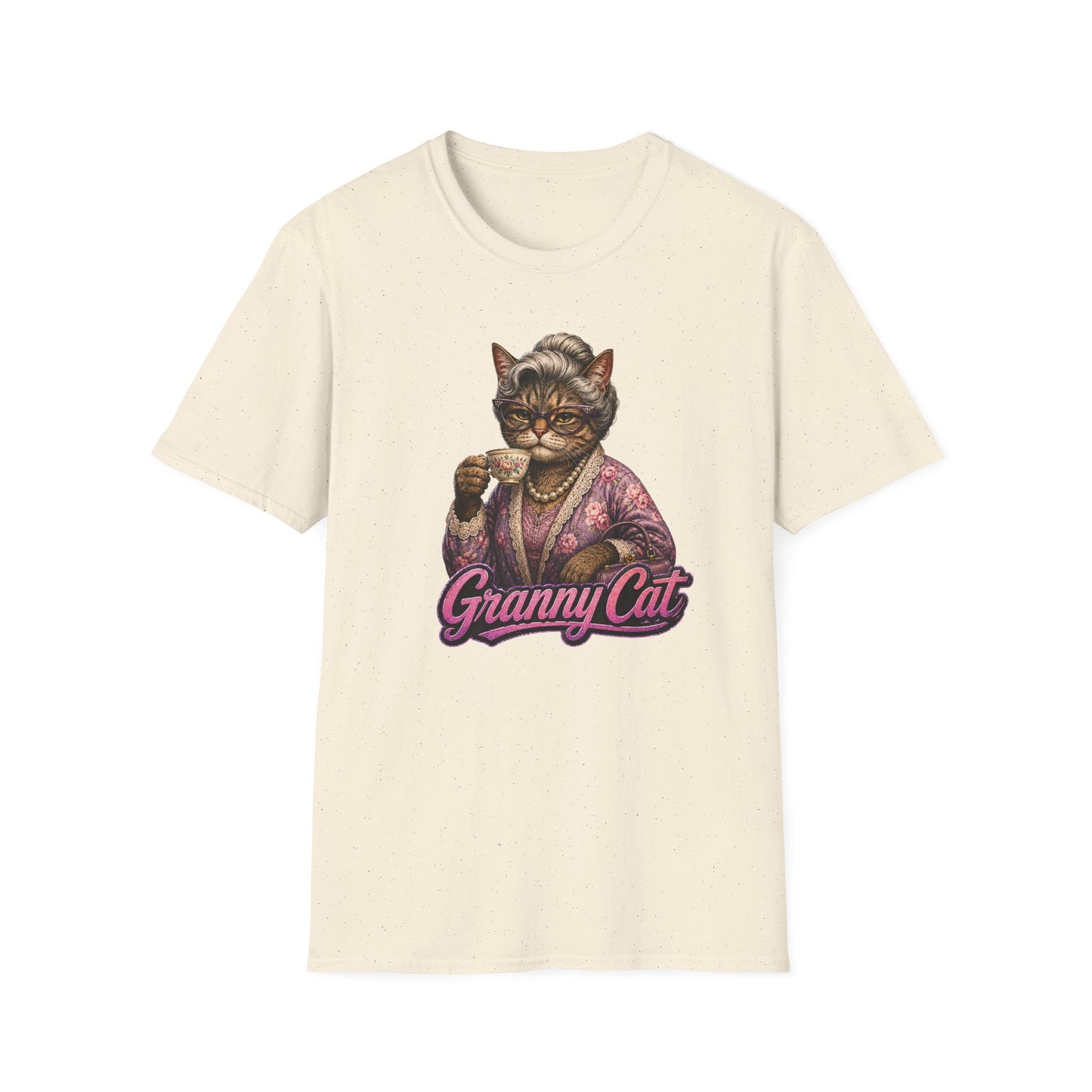 Granny Cat Tea Party T-Shirt