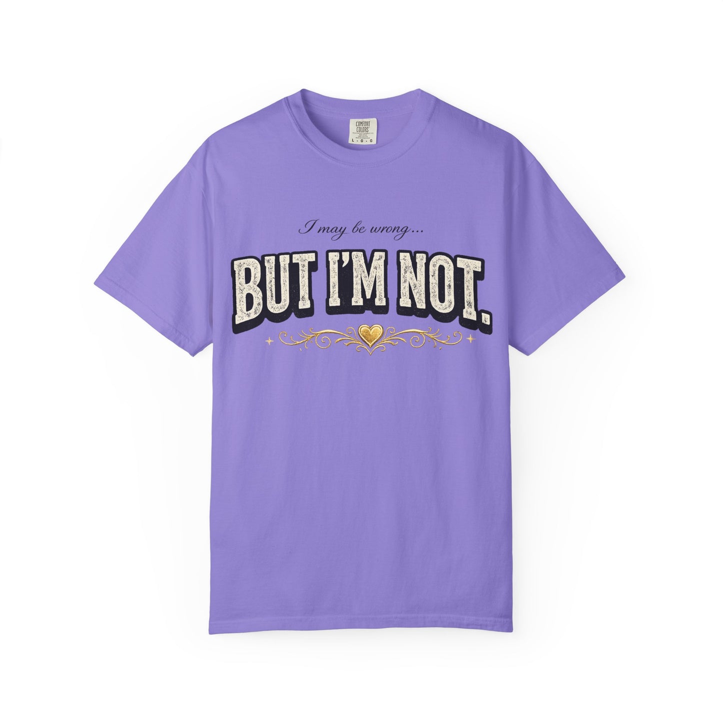 I might be wrong. Graphic T‑Shirt — Vintage Script Heart Tee