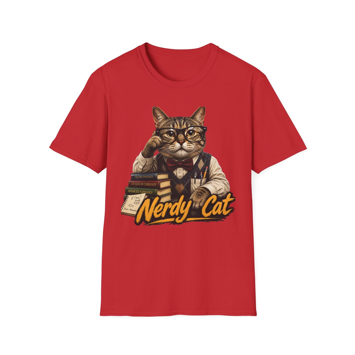 Nerdy Cat T-Shirt — Cute Bookish Cat Graphic Tee