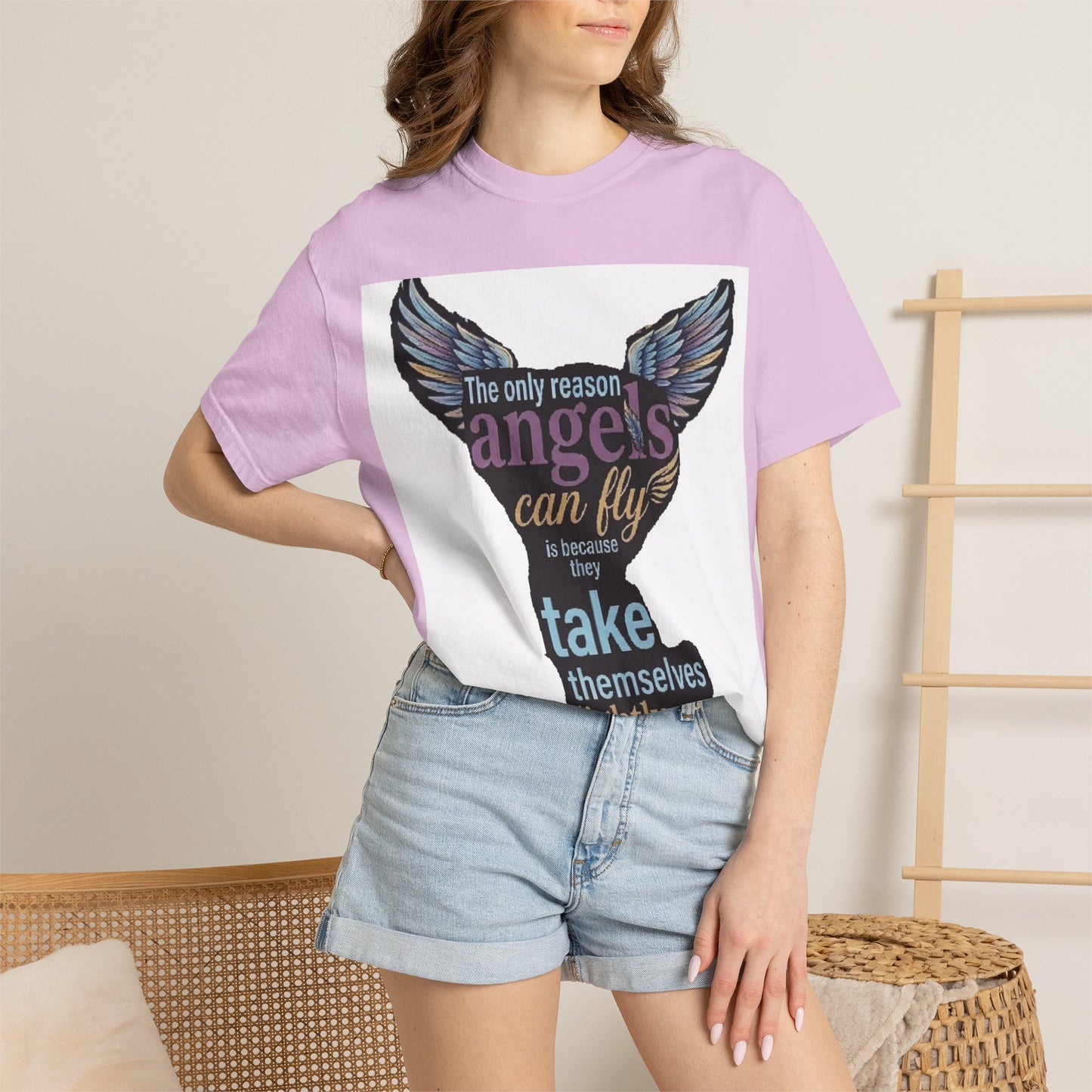 Angel Wings Quote T‑Shirt — "The Only Reason Angels Can Fly" Inspirational Graphic Tee