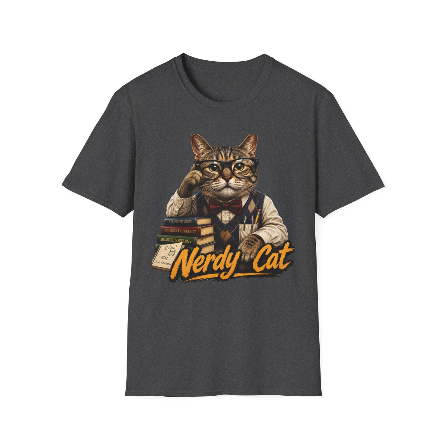 Nerdy Cat T-Shirt — Cute Bookish Cat Graphic Tee