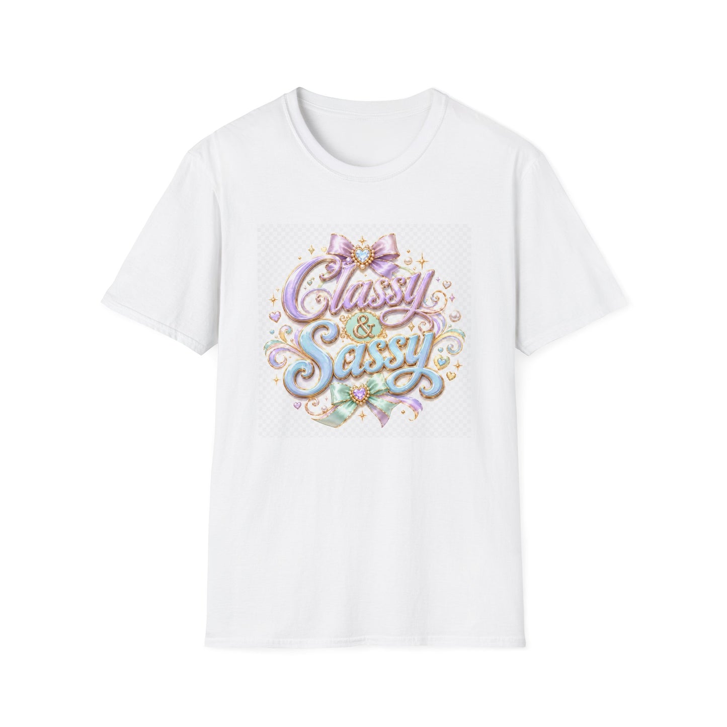 Classy & Sassy Graphic T-Shirt — Pastel Bow Feminine Tee