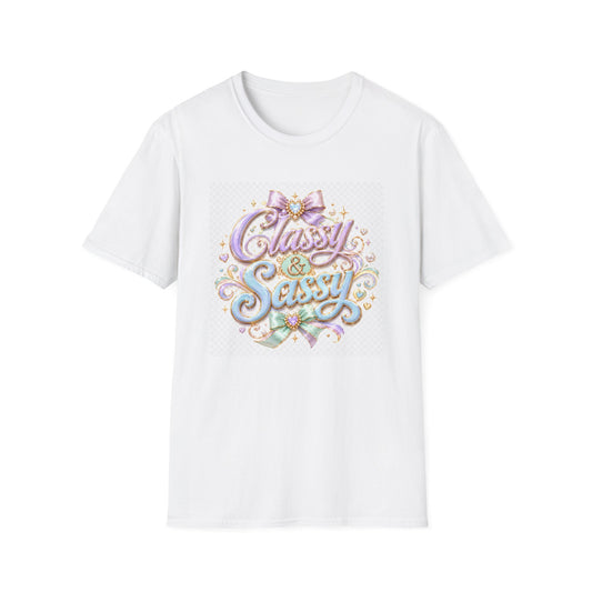 Classy & Sassy Graphic T-Shirt — Pastel Bow Feminine Tee