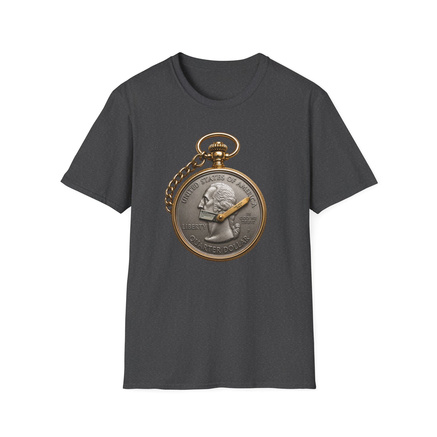 Pocket Watch Coin Graphic T-Shirt — Vintage Timepiece Design