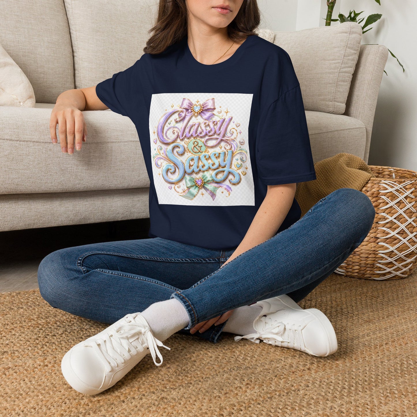Classy & Sassy Graphic T-Shirt — Pastel Bow Feminine Tee
