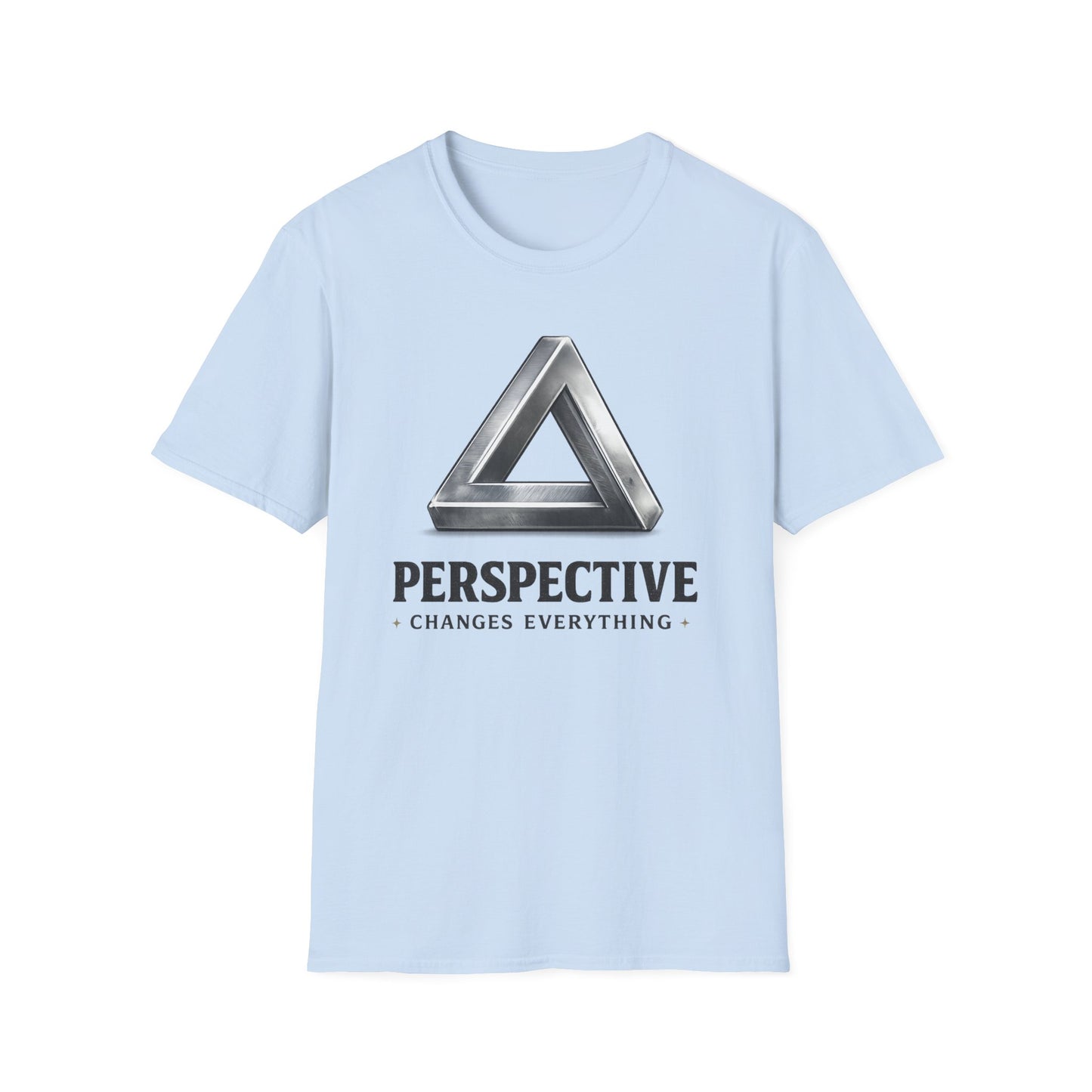 Perspective T-Shirt — Optical Illusion Penrose Triangle Graphic Tee