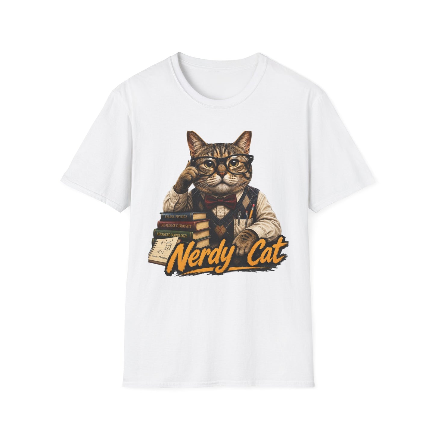 Nerdy Cat T-Shirt — Cute Bookish Cat Graphic Tee