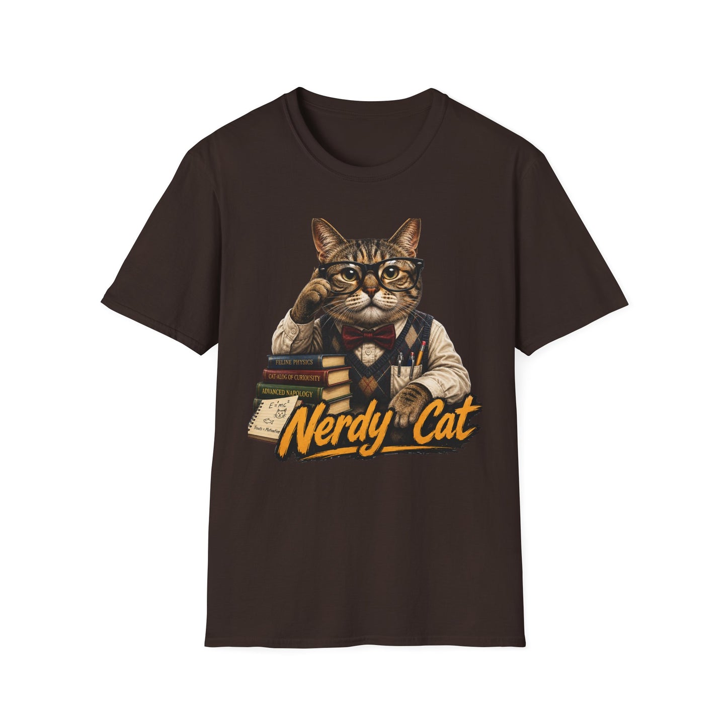 Nerdy Cat T-Shirt — Cute Bookish Cat Graphic Tee