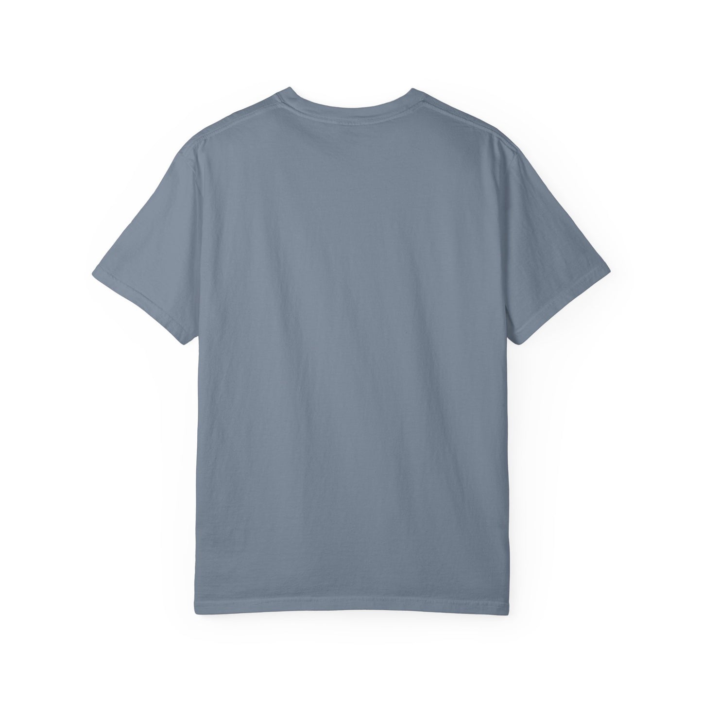 T-Shirt — 'Perspective' Graphic Tee (Figures Over Stacks, Scenic Window)