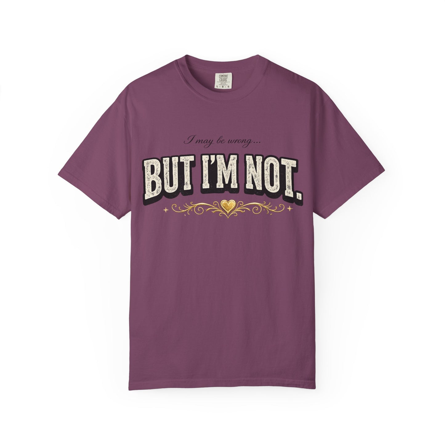 I might be wrong. Graphic T‑Shirt — Vintage Script Heart Tee