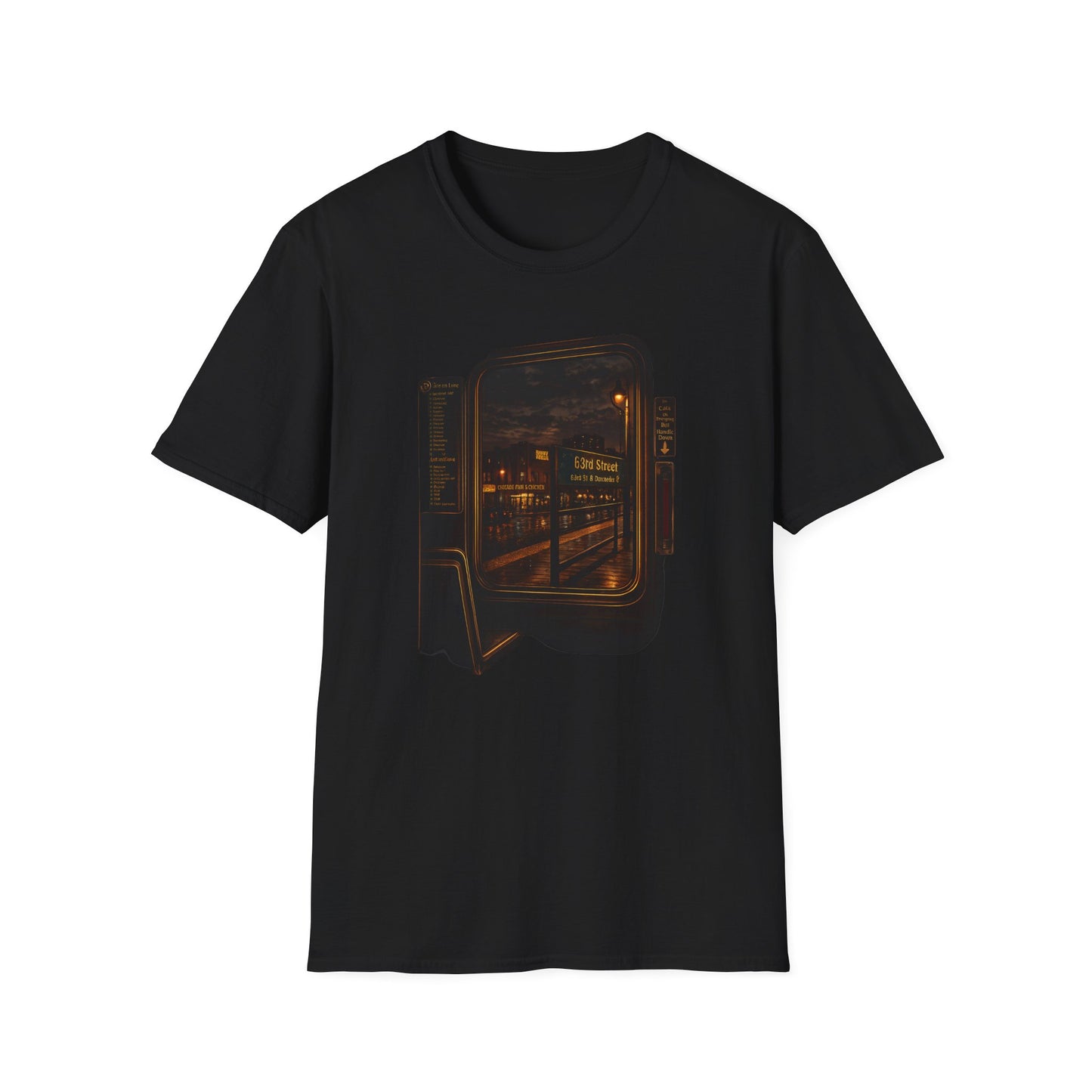 Night Train Window T-Shirt — City Subway Scene Graphic Tee