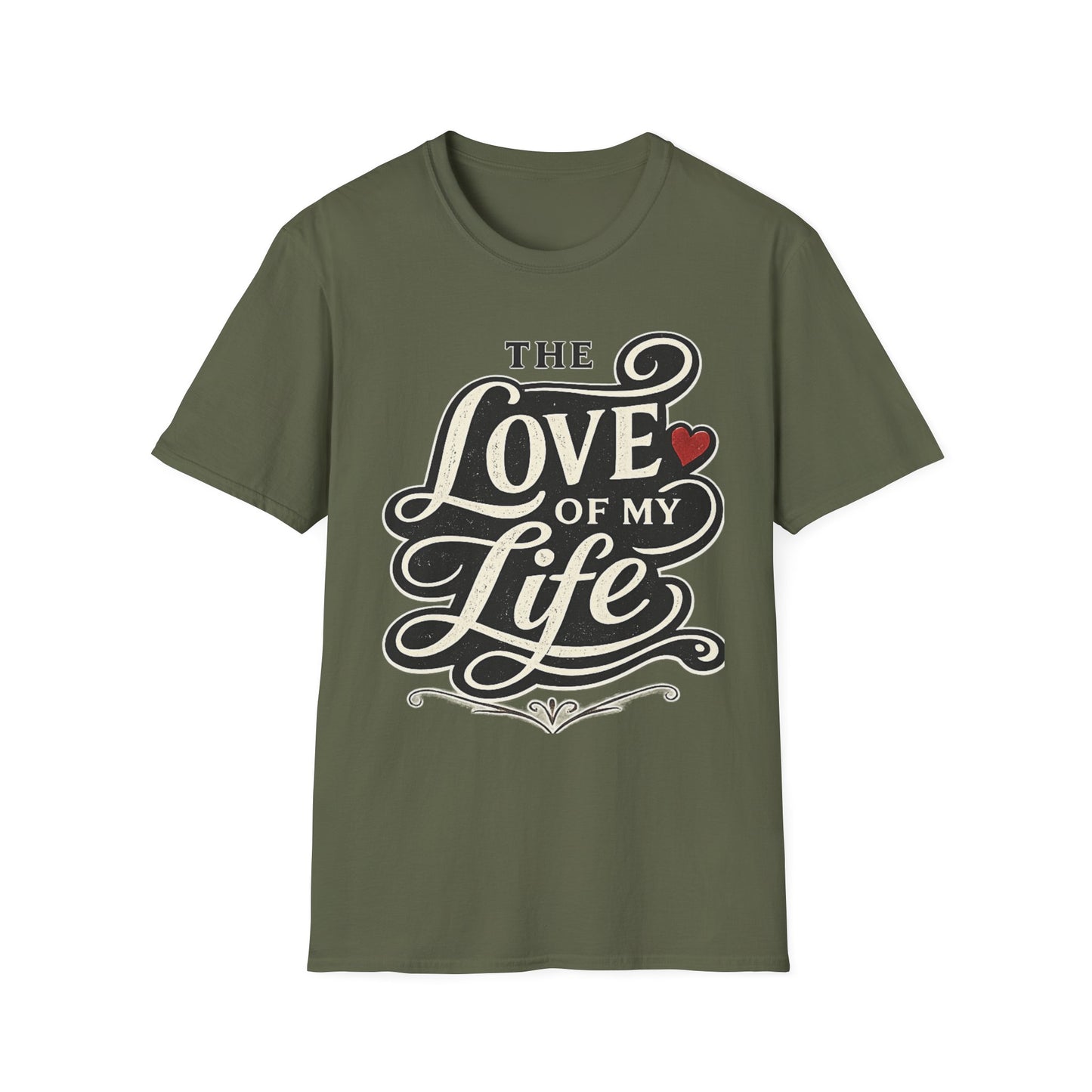 Love of My Life T-Shirt — Romantic Coffee, Heart Typography Tee