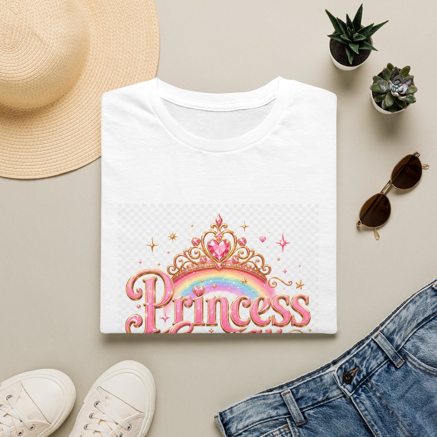 Princess Energy T-Shirt — Cute Pink Tiara Graphic Tee for Girls & Women