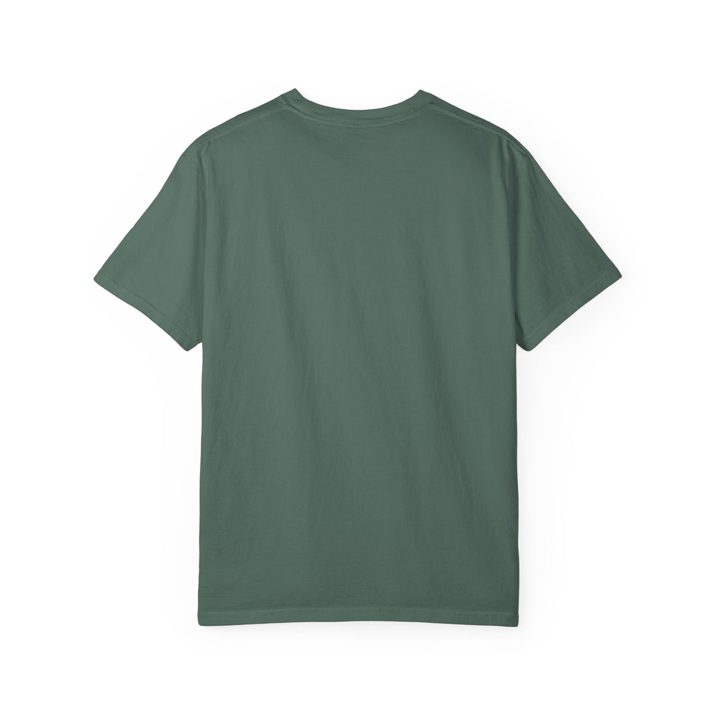 T-Shirt — 'Perspective' Graphic Tee (Figures Over Stacks, Scenic Window)