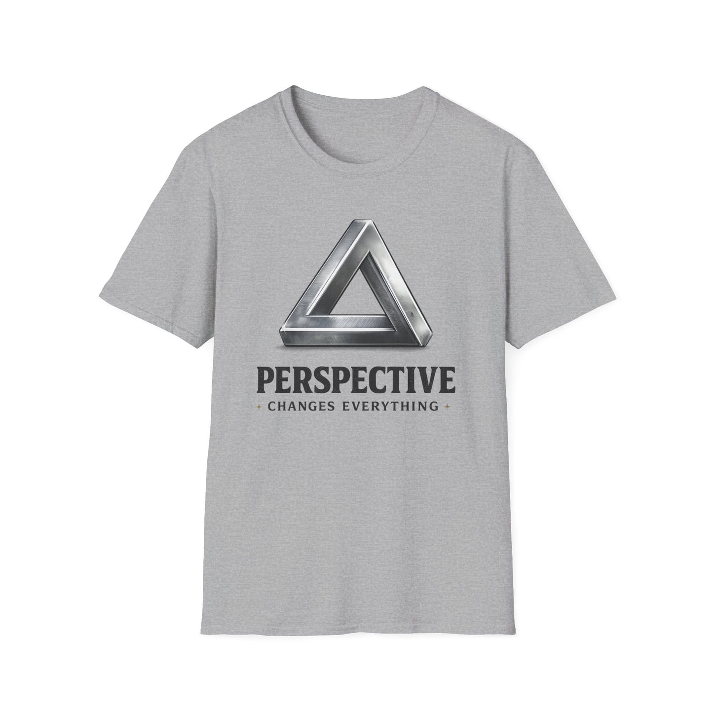 Perspective T-Shirt — Optical Illusion Penrose Triangle Graphic Tee