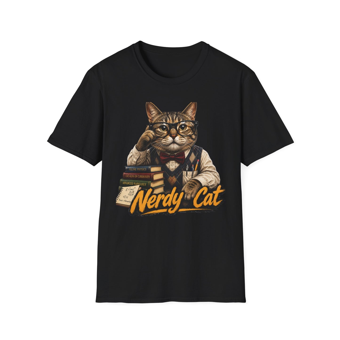 Nerdy Cat T-Shirt — Cute Bookish Cat Graphic Tee