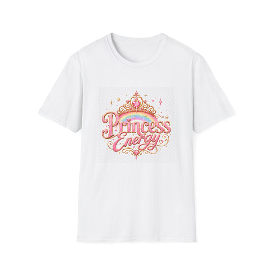 Princess Energy T-Shirt — Cute Pink Tiara Graphic Tee for Girls & Women