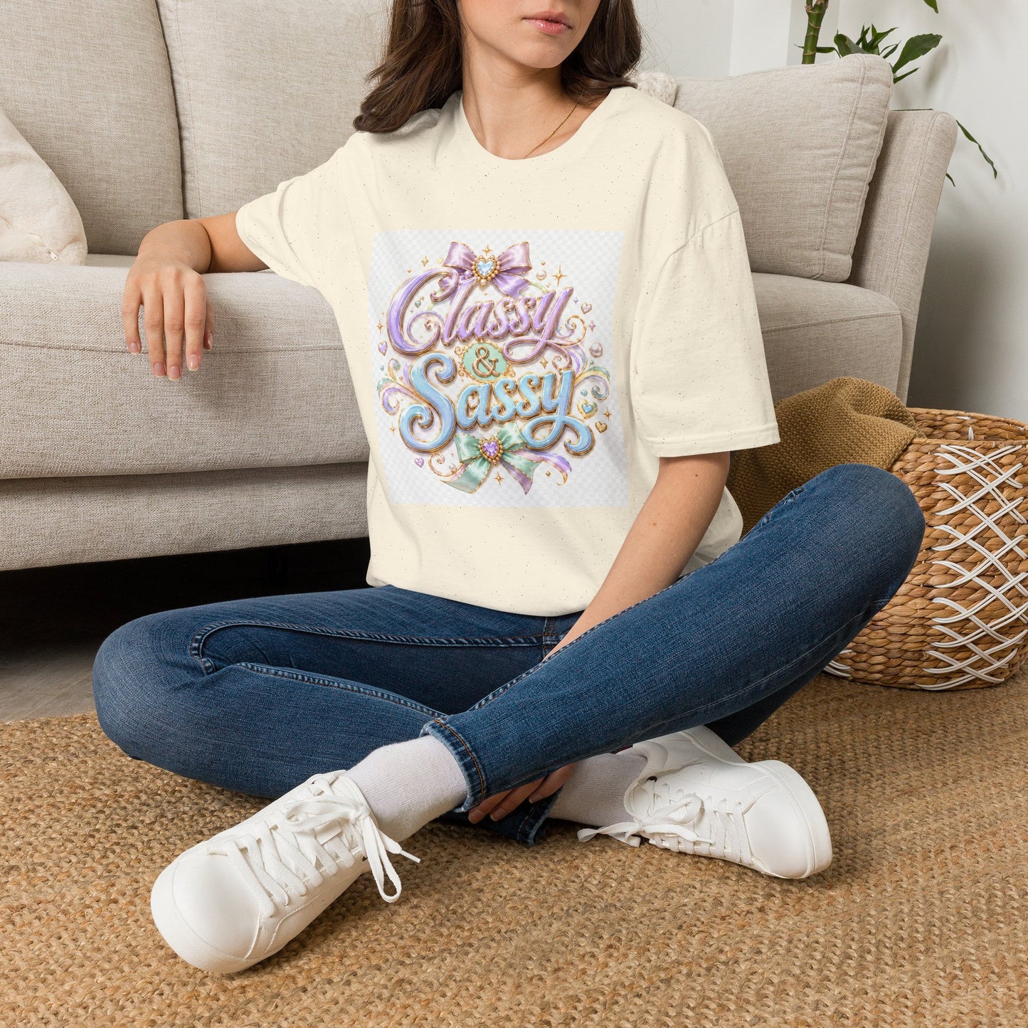 Classy & Sassy Graphic T-Shirt — Pastel Bow Feminine Tee