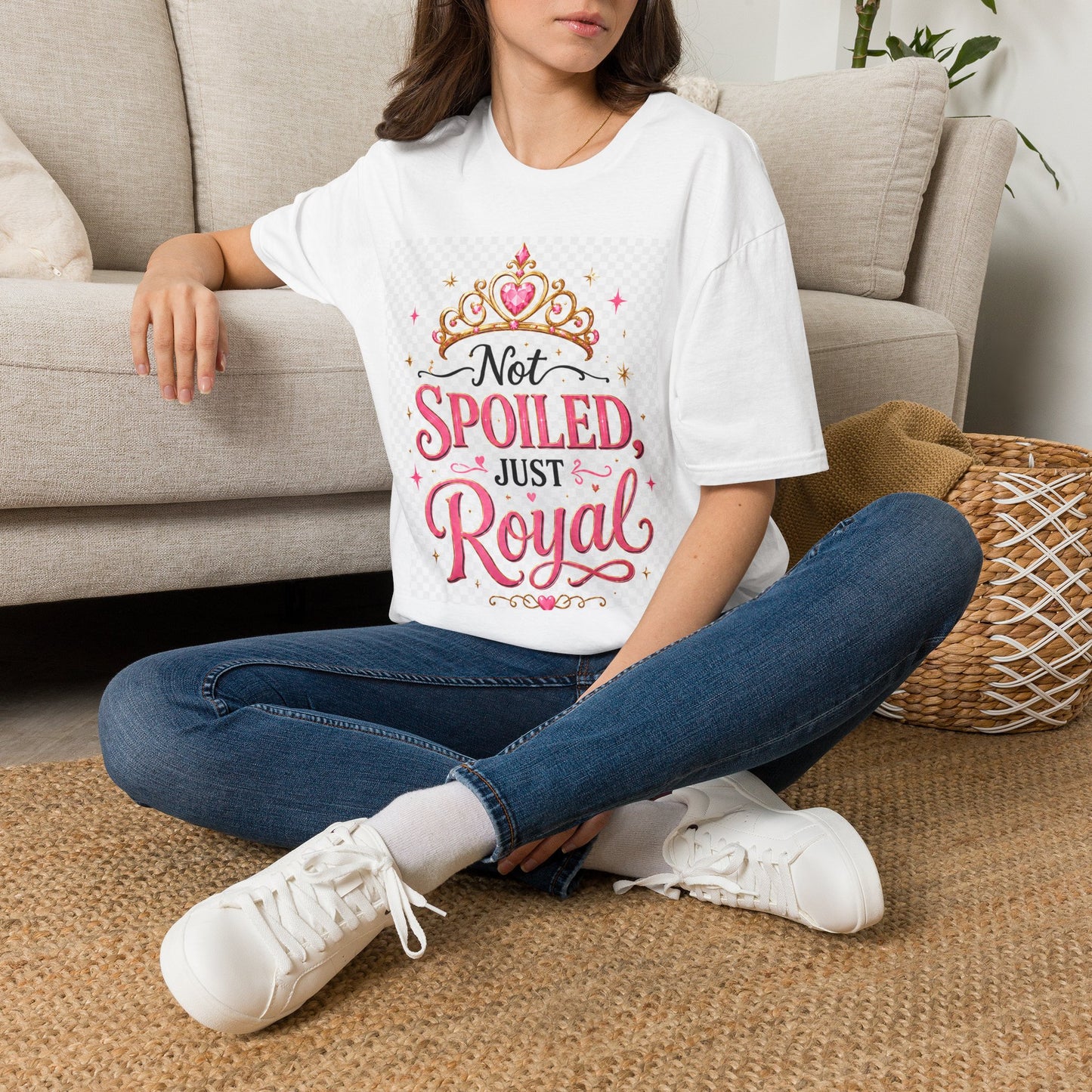 Not Spoiled Just Royal T-Shirt — Cute Princess Tiara Tee for Girls & Women