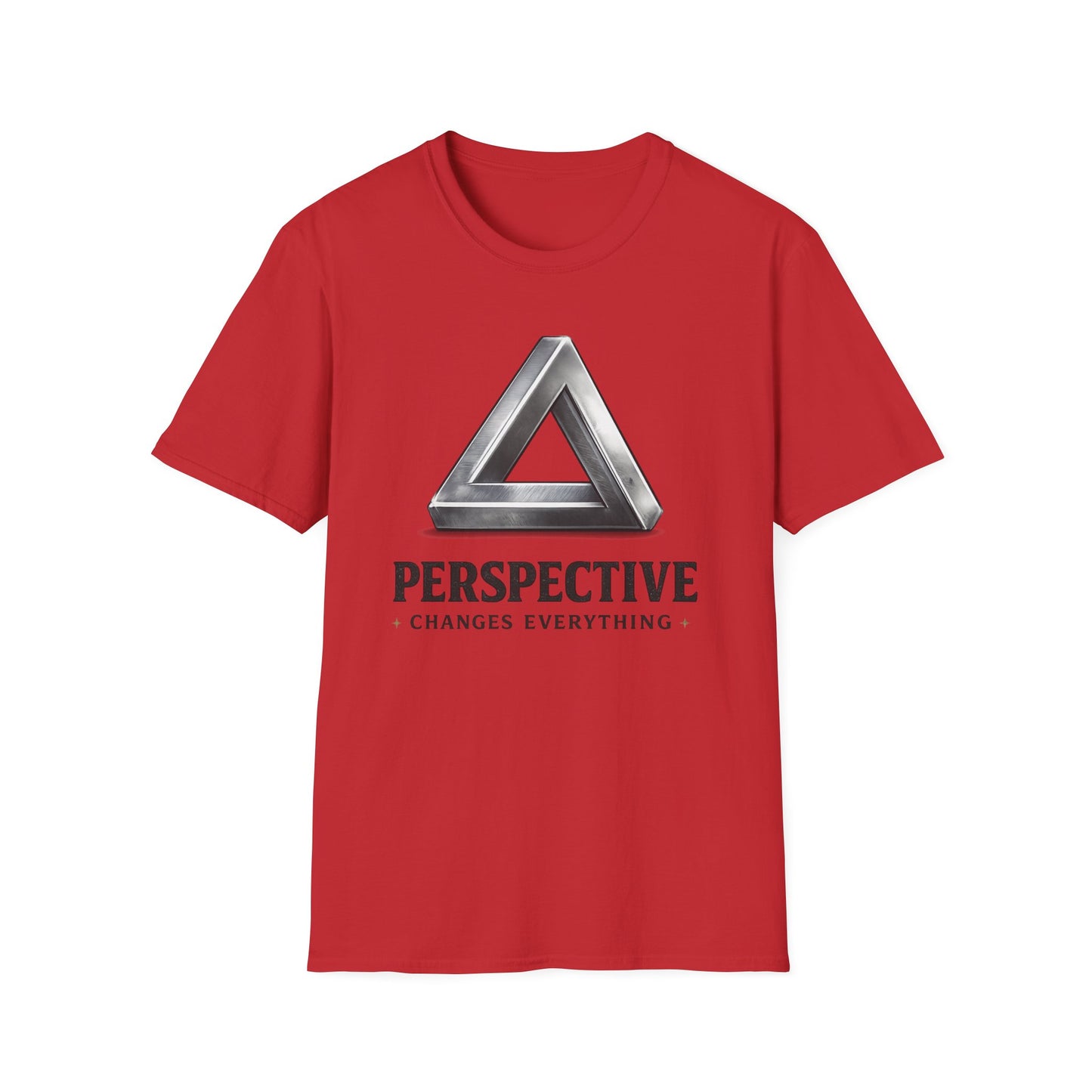 Perspective T-Shirt — Optical Illusion Penrose Triangle Graphic Tee