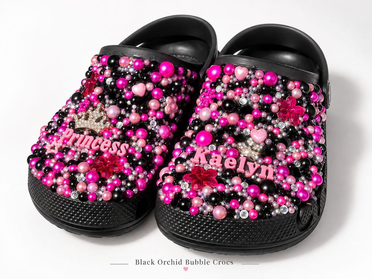 Black Orchid Bubble Croc