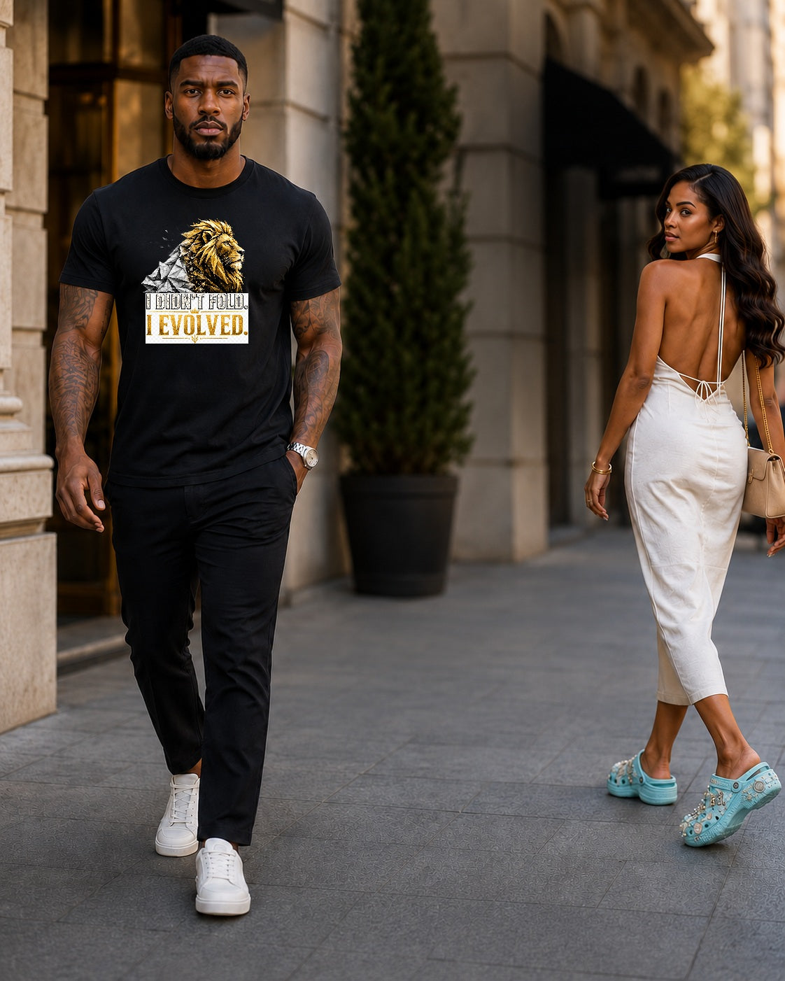 Lion Evolved T-Shirt — 'I Didn't Fold, I Evolved' Graphic Tee