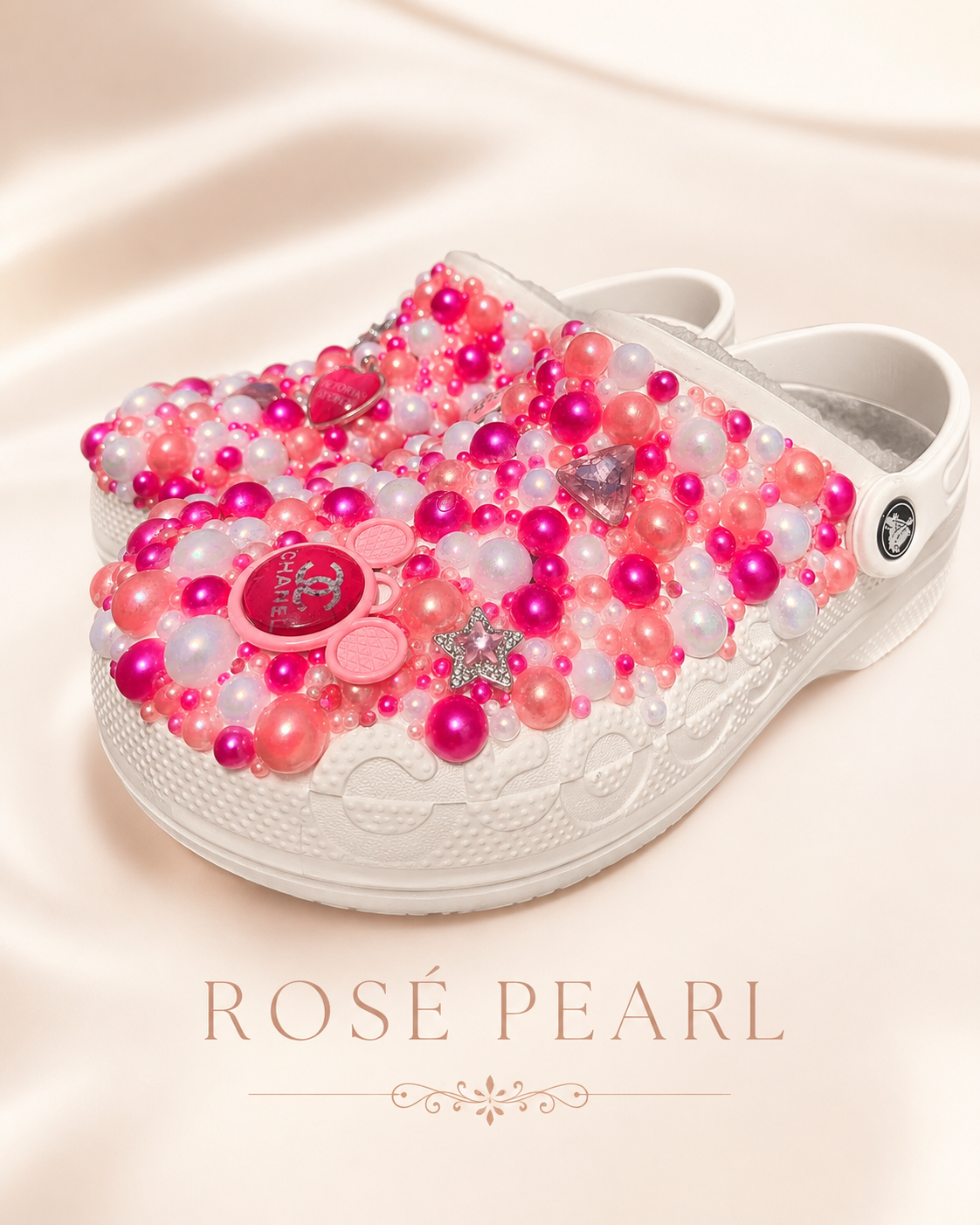 Rose Pearl  Bubble Crocs