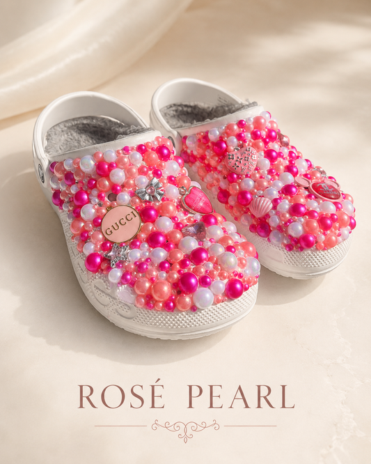 Rose Pearl  Bubble Crocs